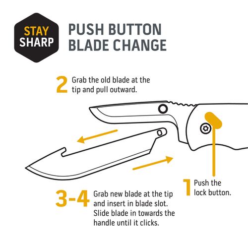 Outdoor Edge 2.2 Drop Point Blades Black-Oxide 6-Pack